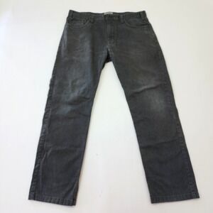 Kenneth Cole Reaction Mens Gray Straight Leg Jeans 36x30 KCN043 Charcoal Denim